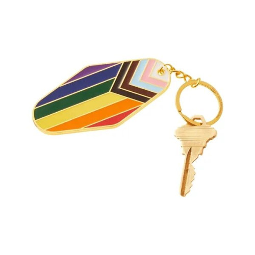 Rainbow Pride LGBTQ+ Metal Keychain.