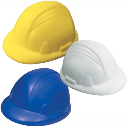 Construction Hard Hat Shape Stress Ball.