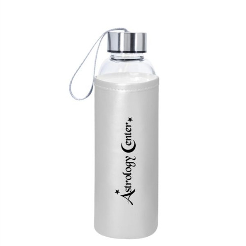 18 OZ. Aqua Pure Glass Bottle With Metallic Sleeve