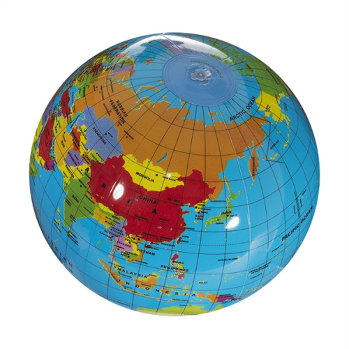 16" World Globe Beach Ball.