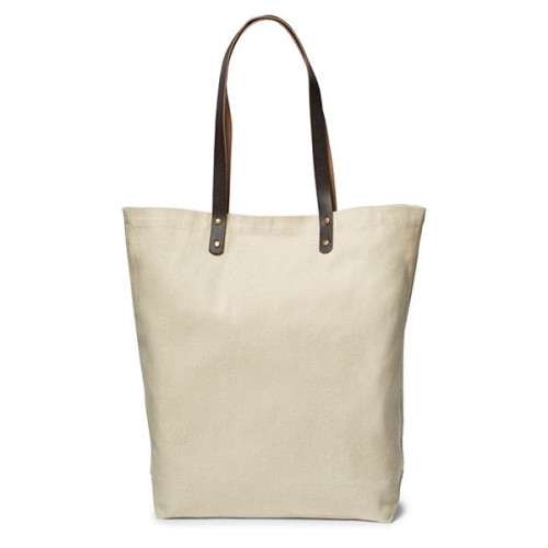 Urban Cotton Tote with Leather Handles