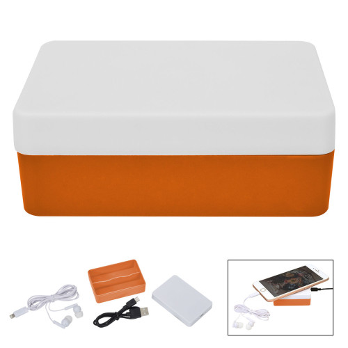 3-In-1 Stowaway Wireless Charging Kit With Earbuds