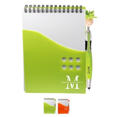 Two-Tone Jotter with MopTopper™ Stylus Pen