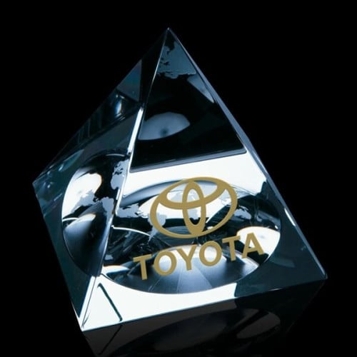 Globe Pyramid Paperweight