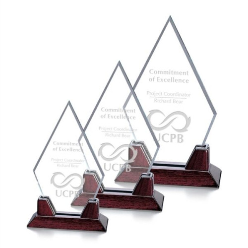 Sunrise Award - Starfire/Rosewood 8.75"