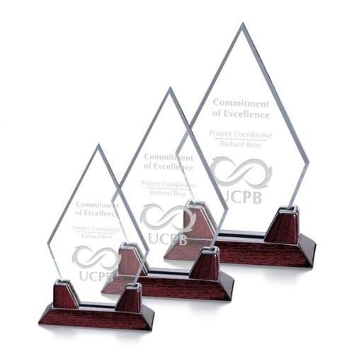 Sunrise Award - Starfire/Rosewood 8.75"