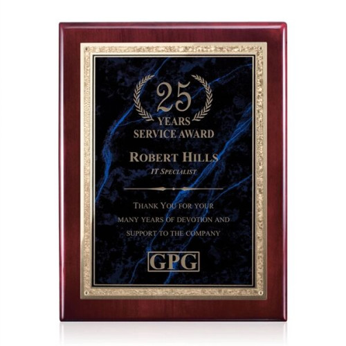 Gemstone Rosewood Plaque - Rosewood/Lapis