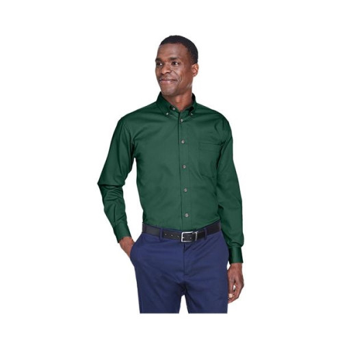 Harriton® Men's Easy Blend™ Long-Sleeve Twill Shirt with ...