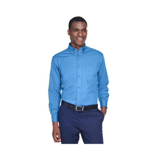 Harriton® Men's Easy Blend™ Long-Sleeve Twill Shirt with ...