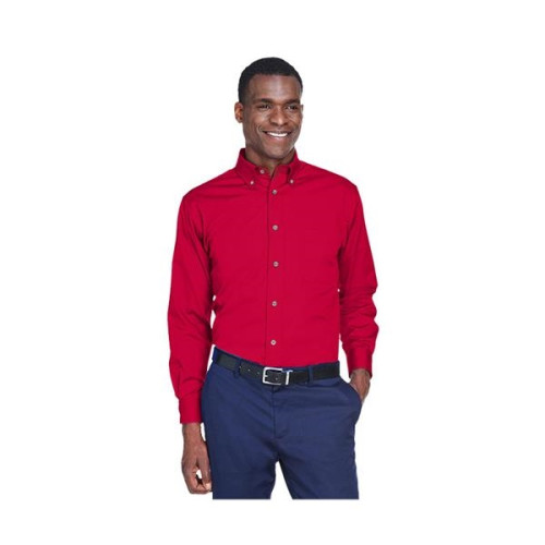 Harriton® Men's Easy Blend™ Long-Sleeve Twill Shirt with ...