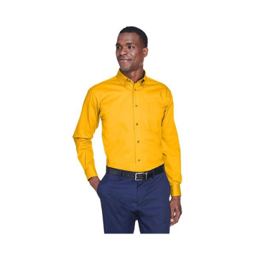 Harriton® Men's Easy Blend™ Long-Sleeve Twill Shirt with ...