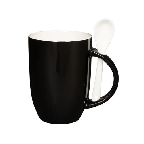 12 oz. Dapper Ceramic Mug With Spoon.