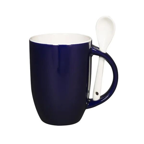 12 oz. Dapper Ceramic Mug With Spoon.