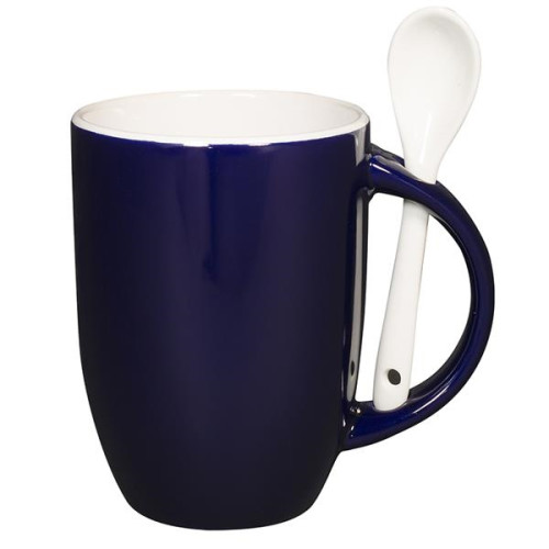 12 oz. Dapper Ceramic Mug With Spoon.