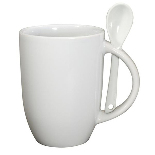 12 oz. Dapper Ceramic Mug With Spoon.