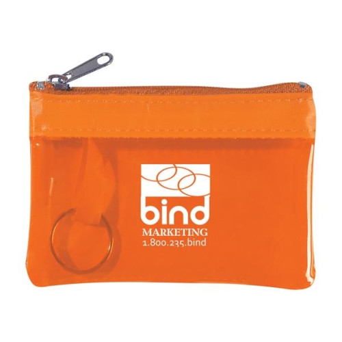 Translucent Zippered Coin Pouch