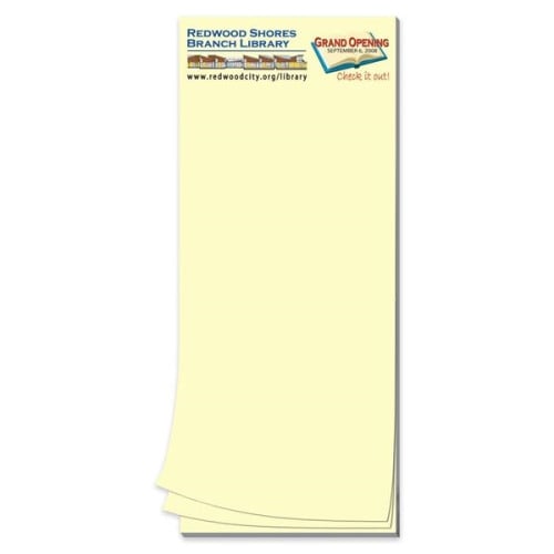 Paper Note Pad 3 1/2 x 8 1/2, 50 pages w/ mag 4CP