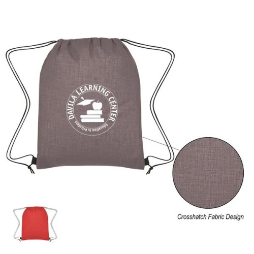 Crosshatch Non-Woven Drawstring Bag