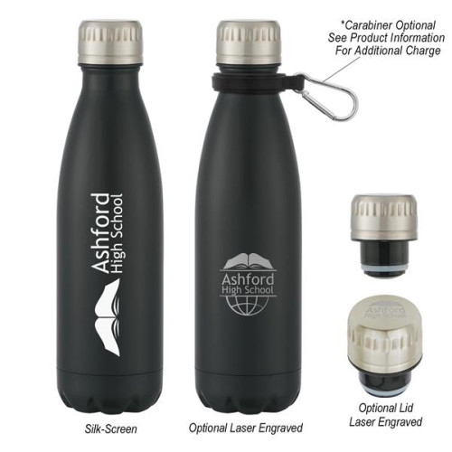 16 Oz. Matte Black Swiggy Stainless Steel Bottle